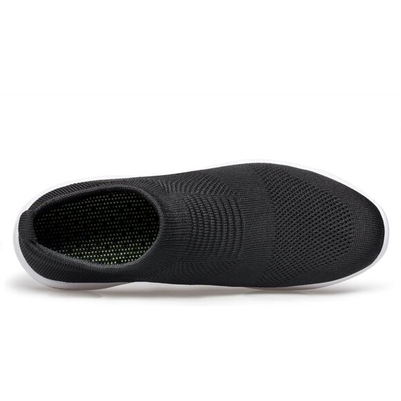 Sillenorth Mens Light Black Sock Sneakers Lightweight Flat Casual Running Shoes - Picture 4 of 7